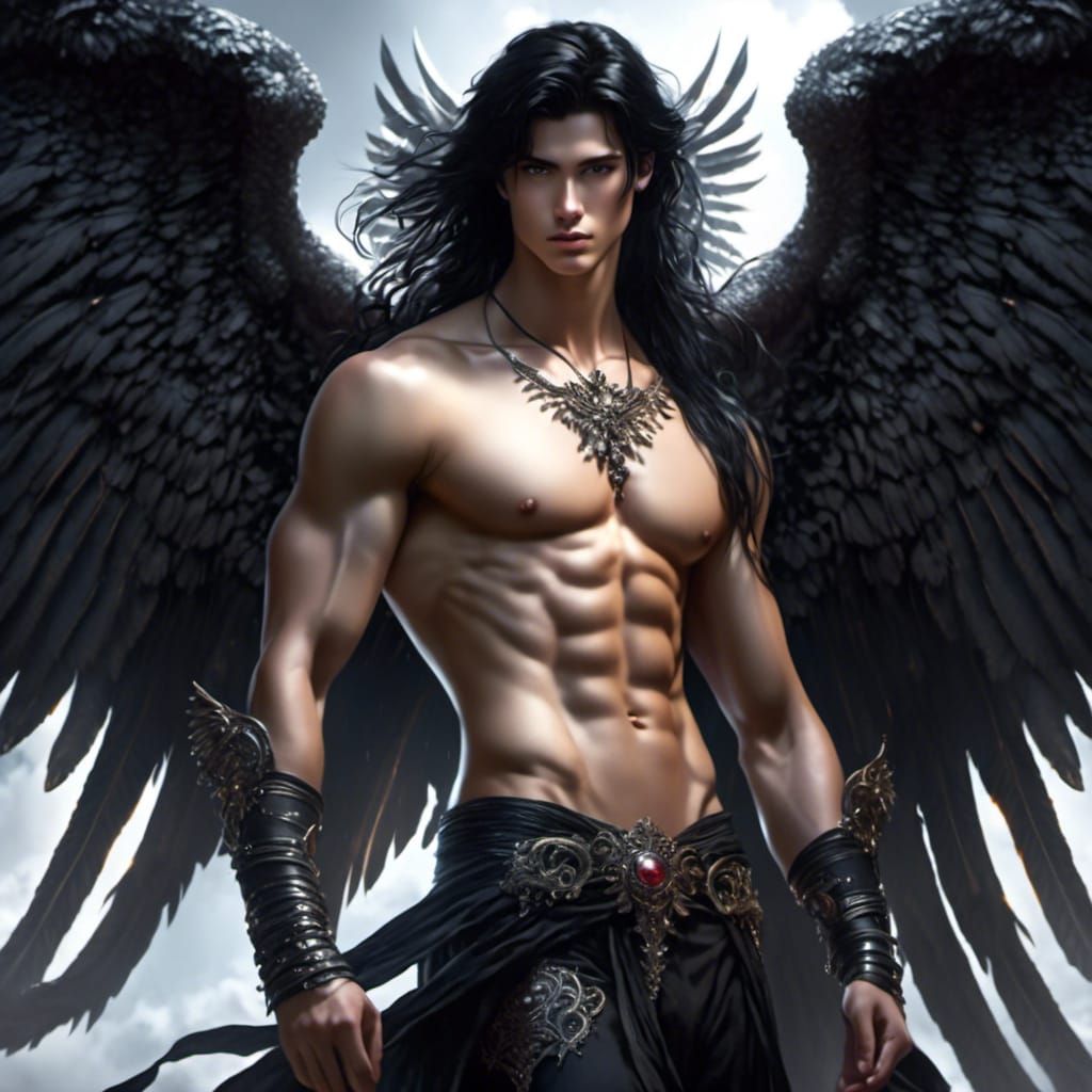 Gothic Angel Portrait with Detailed Anatomy