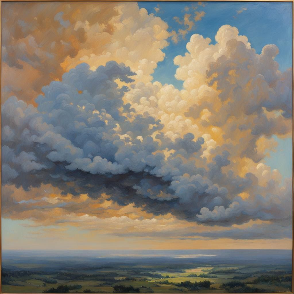 Dramatic Cloudscape in Oil Painting Style