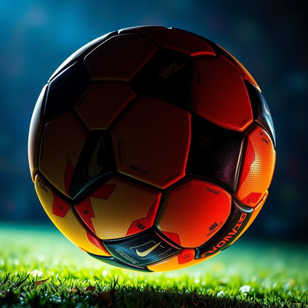 Hyperrealistic Soccer Ball in Dynamic Concept Art Style