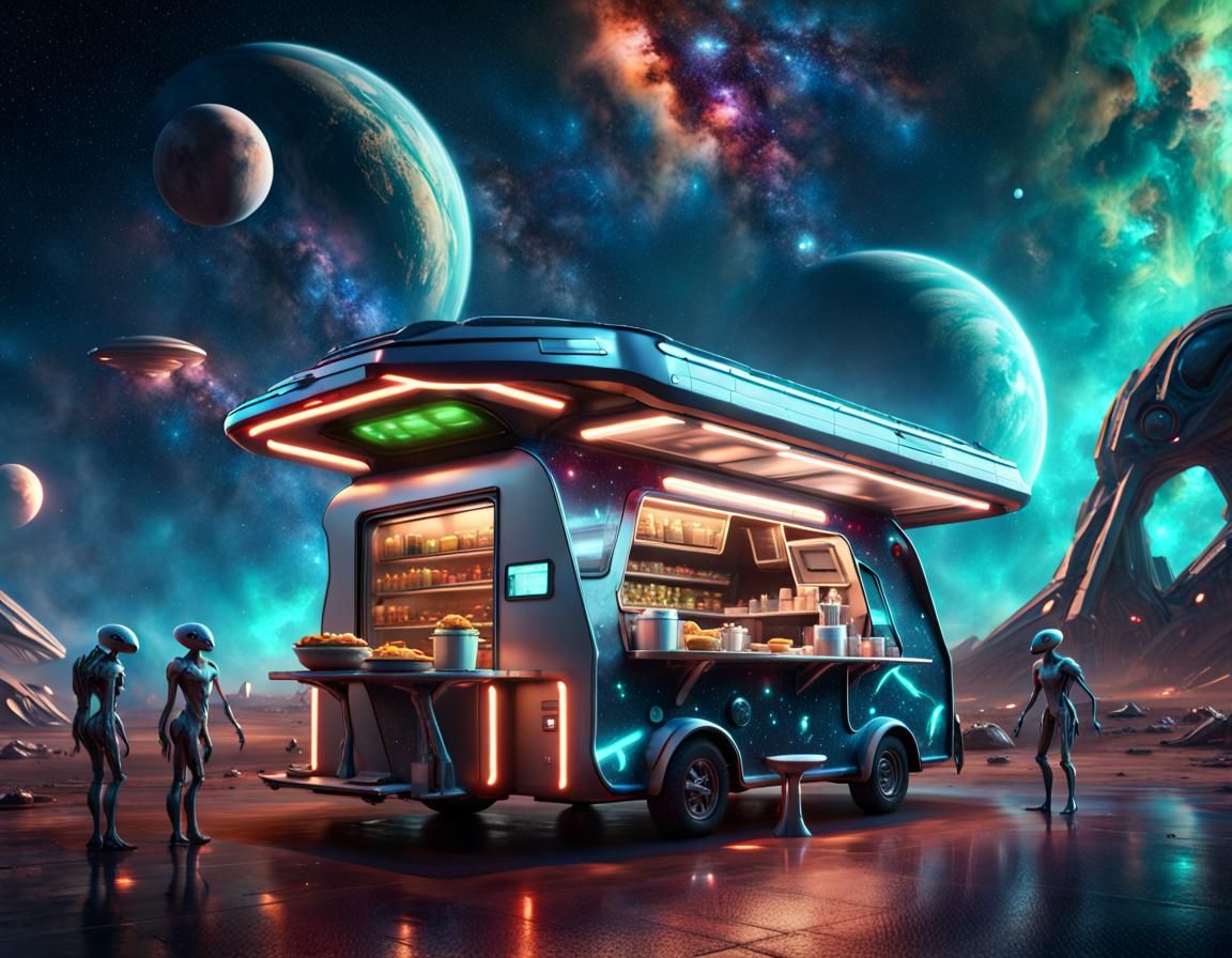 every tuesday, they are flying to the MacAliens food truck to buy laser-grilled space burgers