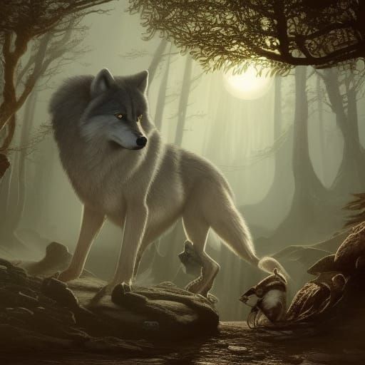 Wolf as the Heart of Knowledge: Fantasy Concept Art