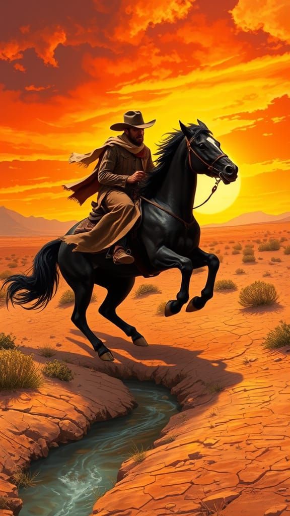 Ethereal Western Landscape in a Dynamic Digital Illustration