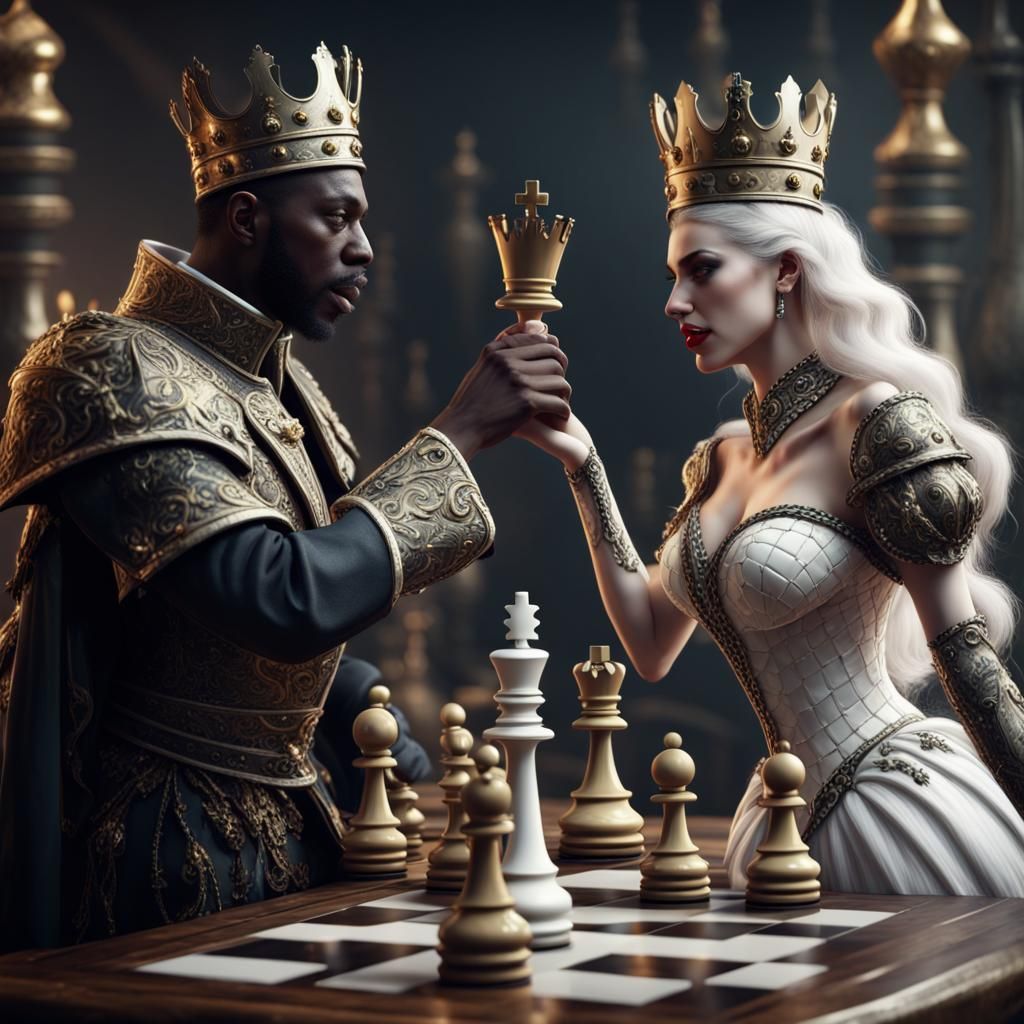 Chess Royalty Toast in Detailed Digital Painting
