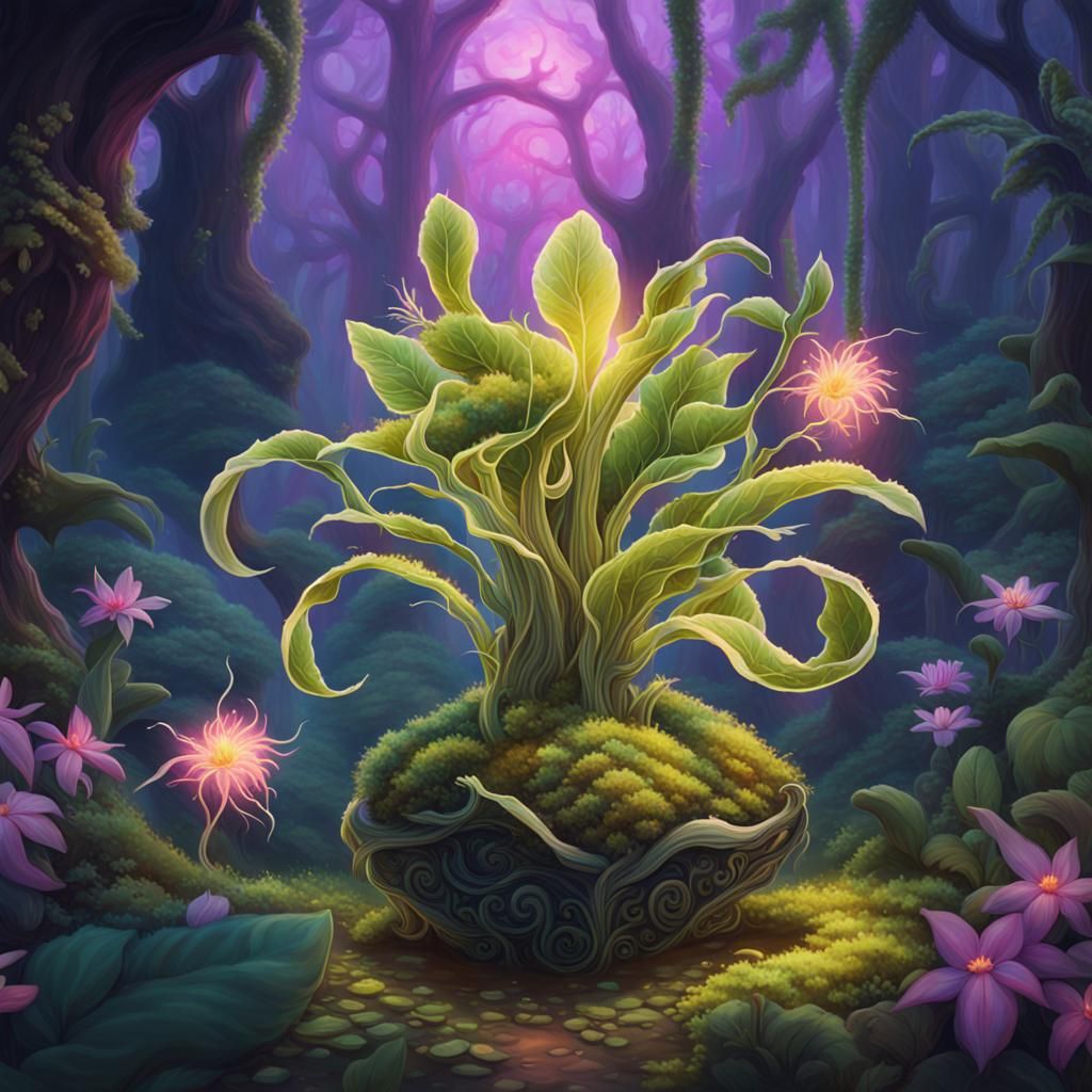 Enchanted Magical Plants in Mystical Gardens