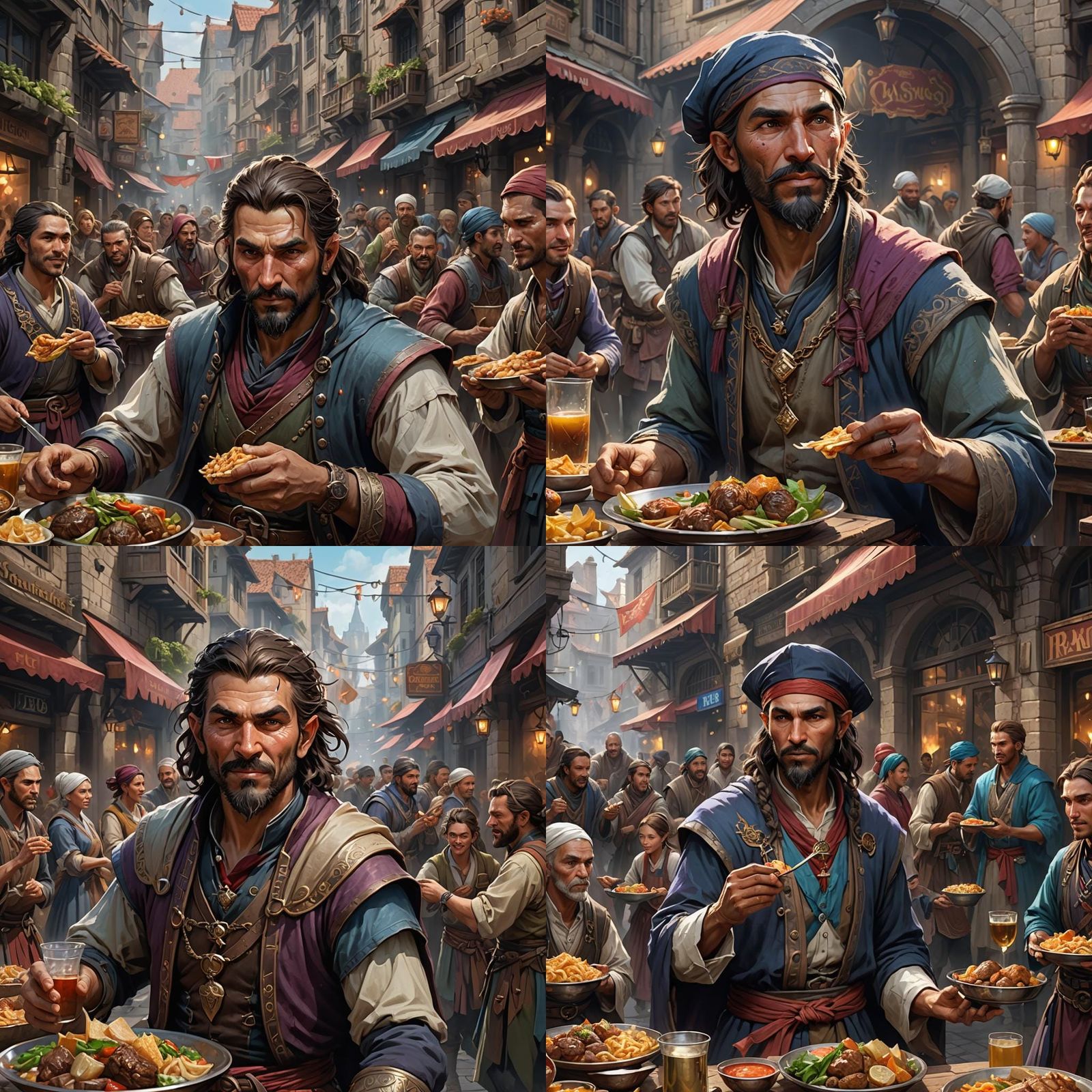 Merchant Celebrates in Streets: D&D Fantasy Portrait