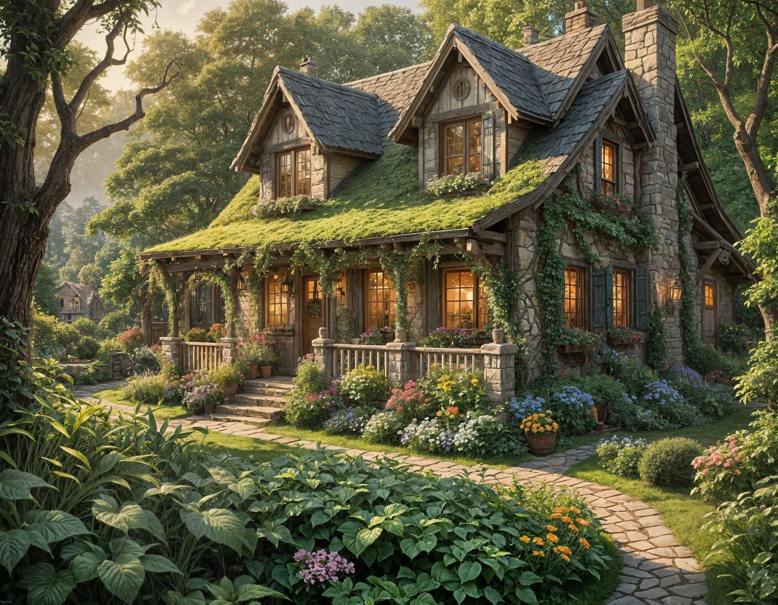 Cozy Whimsical Cottage in Hyper Detail