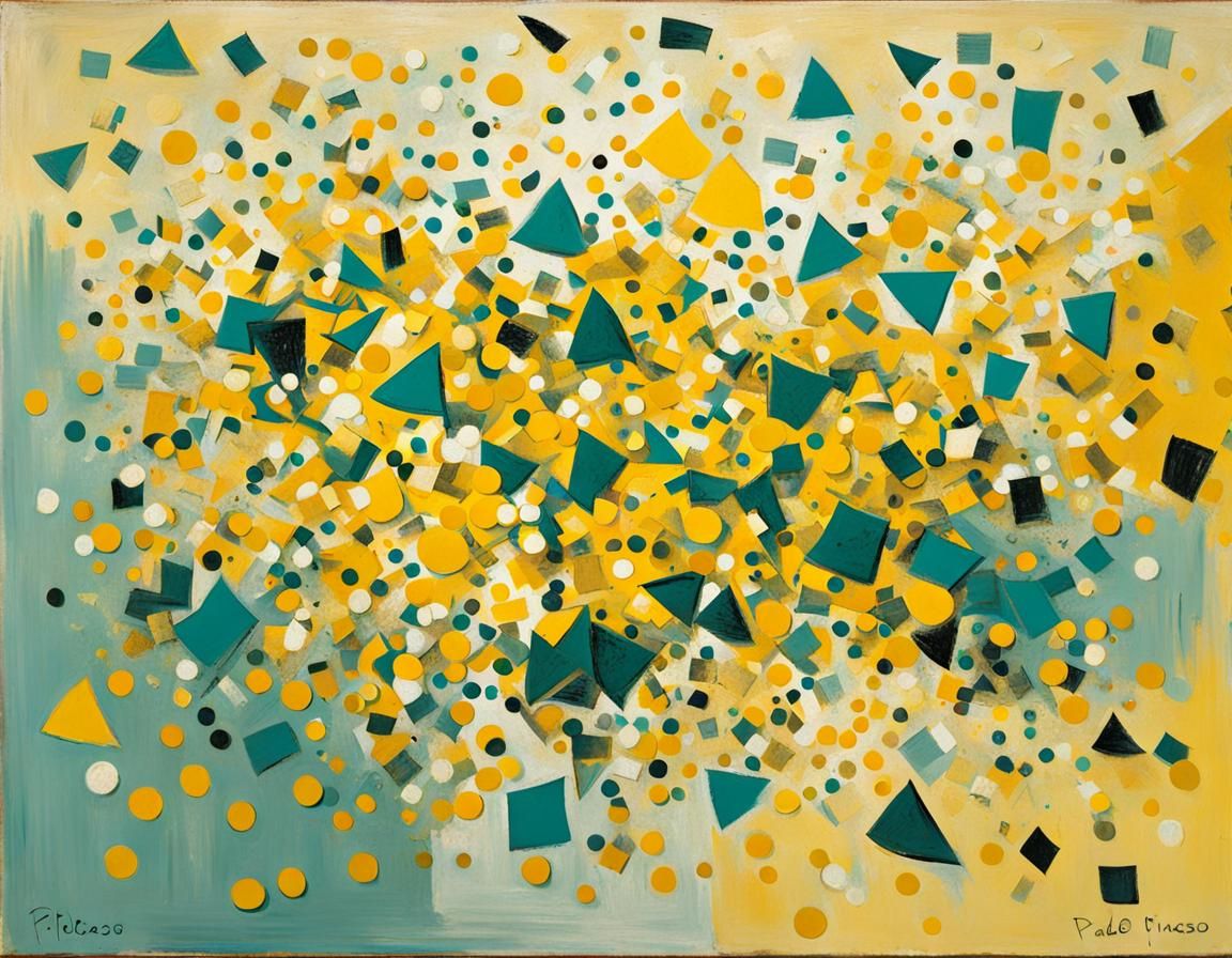 Confetti in Cubist Style of Painting