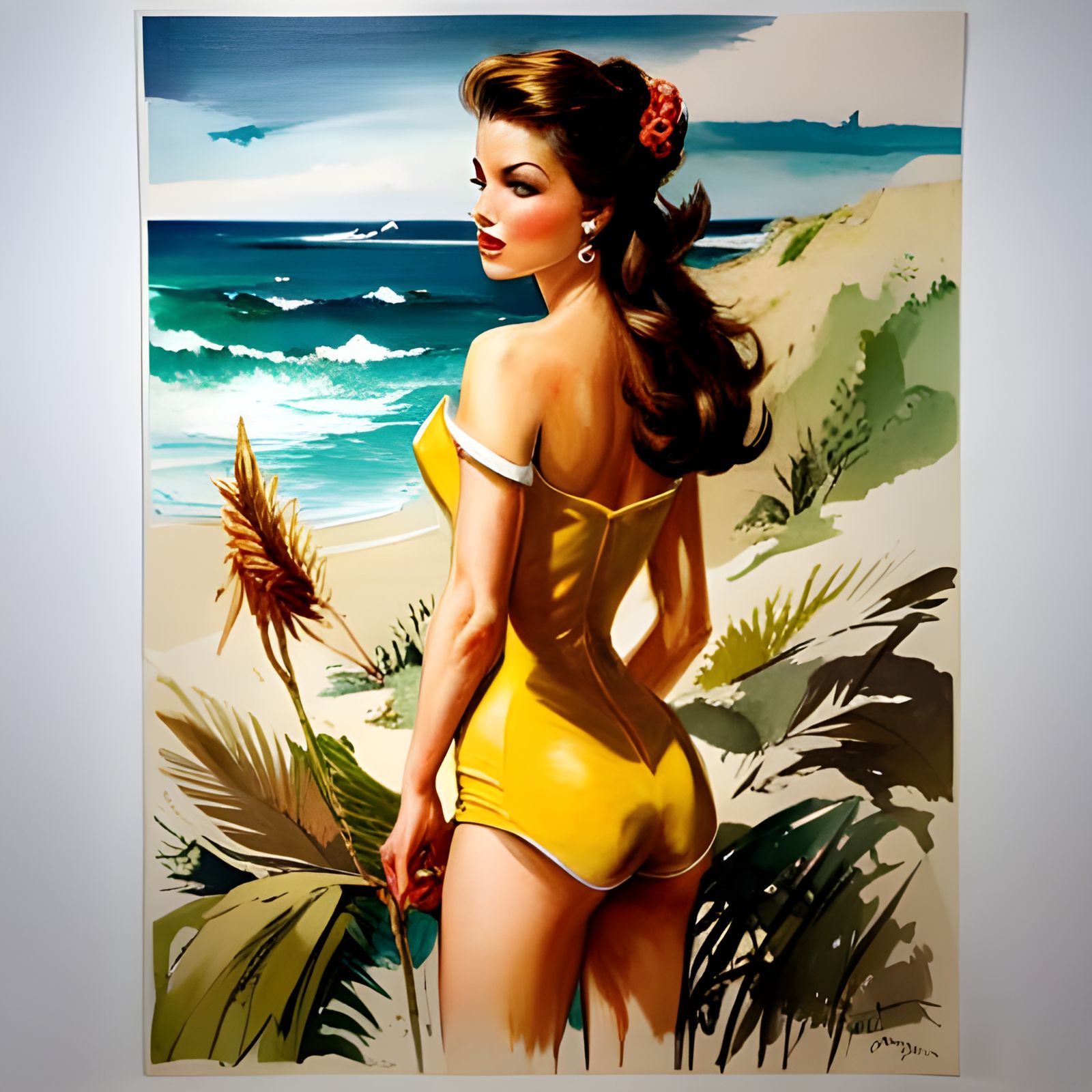 Belle as Pin-Up Girl on the Beach