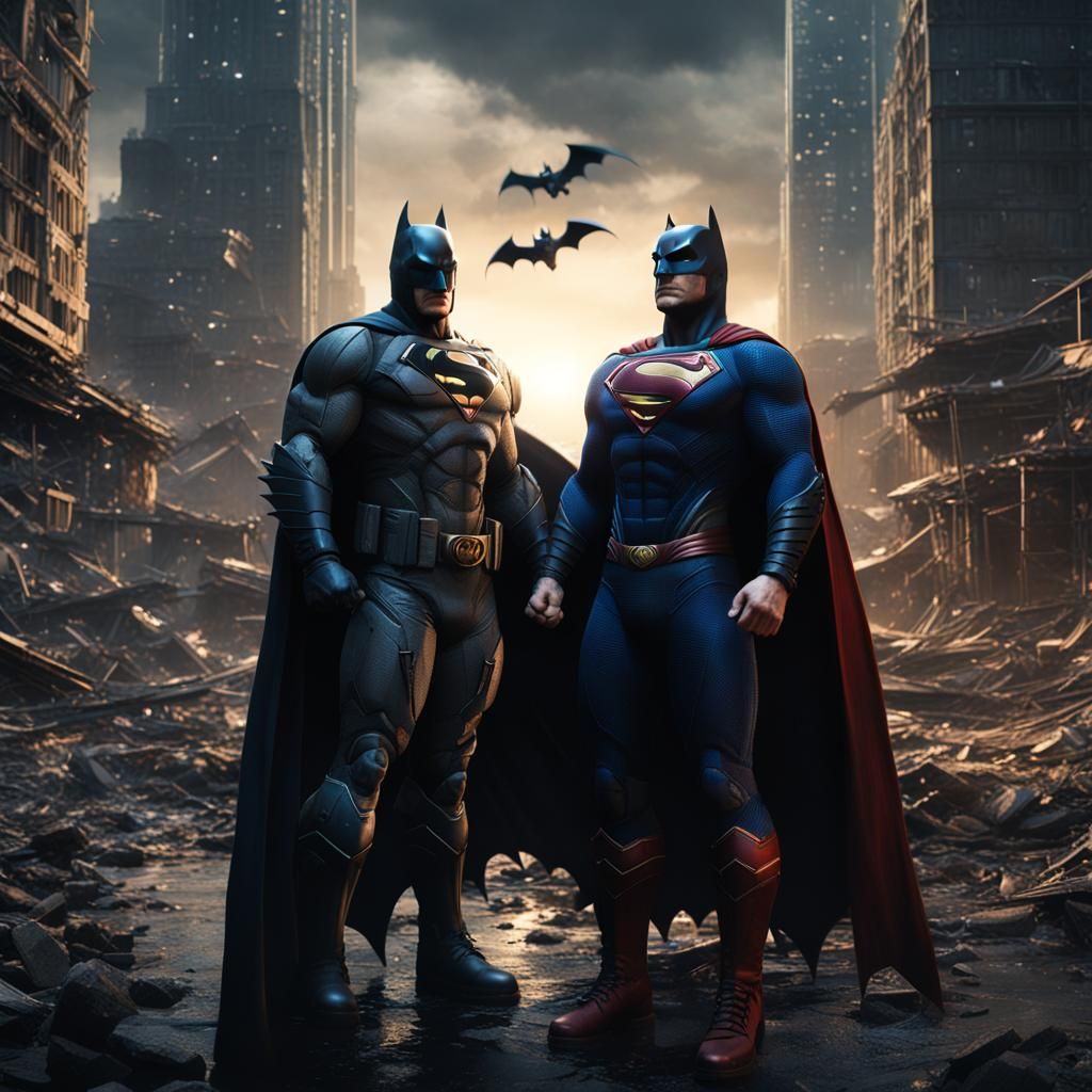 Batman and Superman Concept Art in Unreal Engine