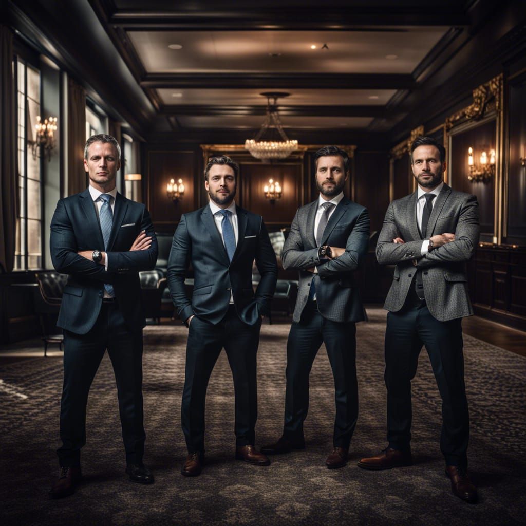 Business Team Poses in Luxurious Setting