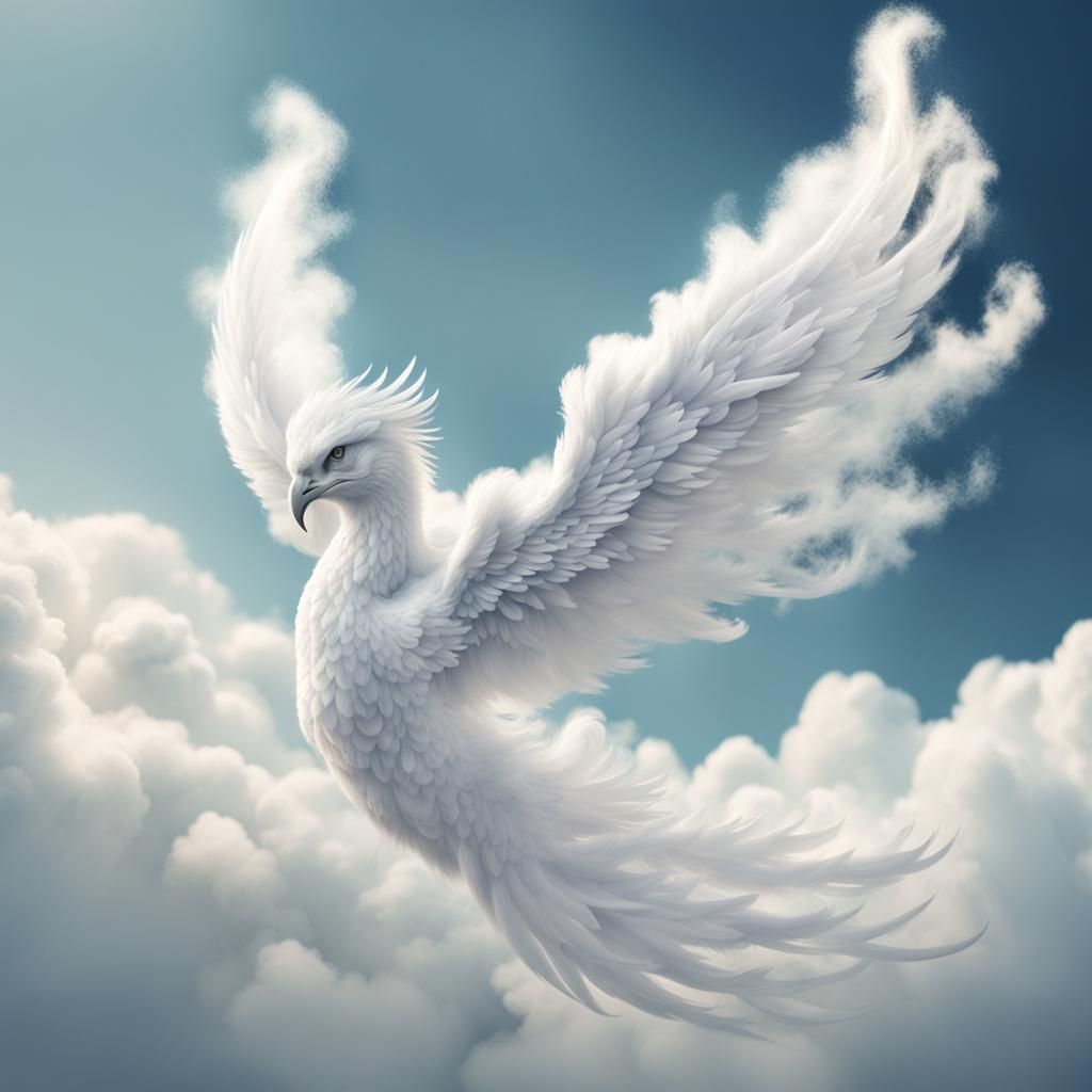 Cloud Phoenix: A Fluffy Digital Artwork