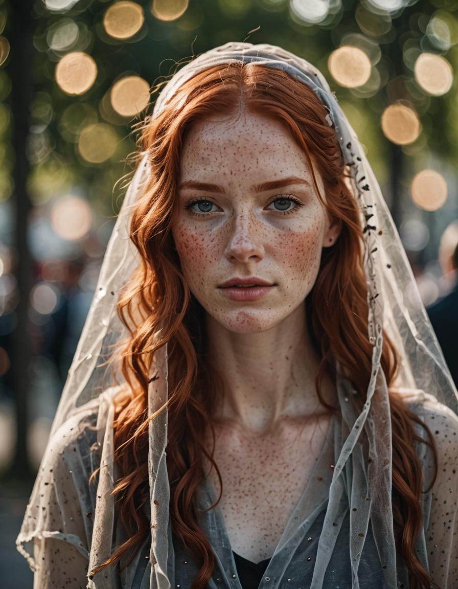 Redhead with Freckles in Professional Portrait