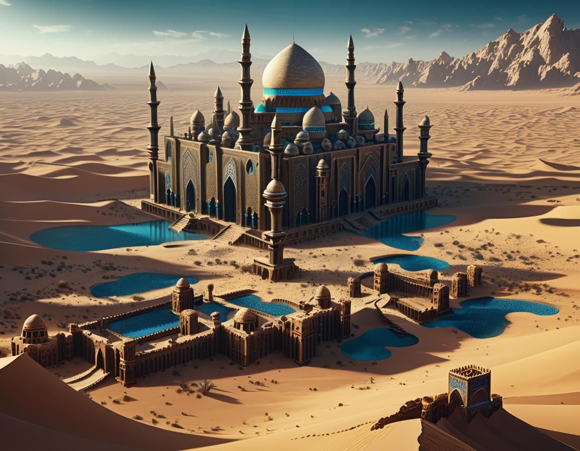 Arab Prince in Islamic Desert: Dark Fantasy Art