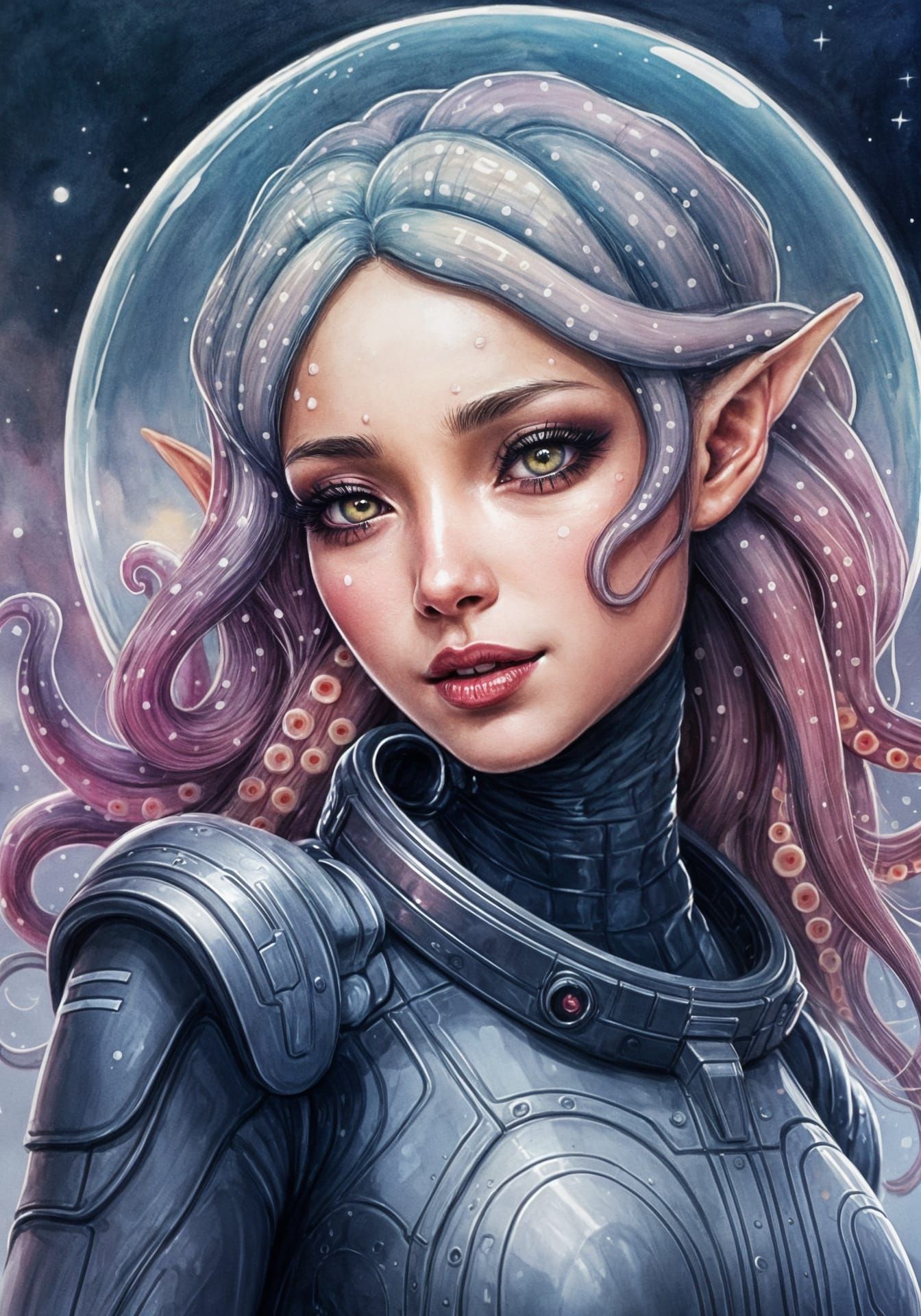 Sci-fi: Stunning Female Alien with Tentacle Hair (Google Ima...