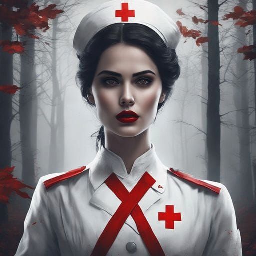 Ghost of Beautiful 1900s War Nurse Portrait