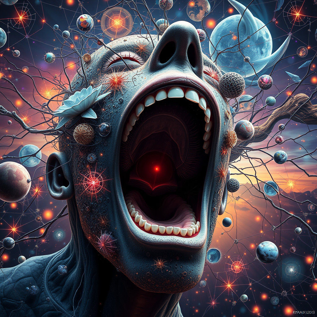 Infinite Consciousness: A Hybrid Digital Art Exploration