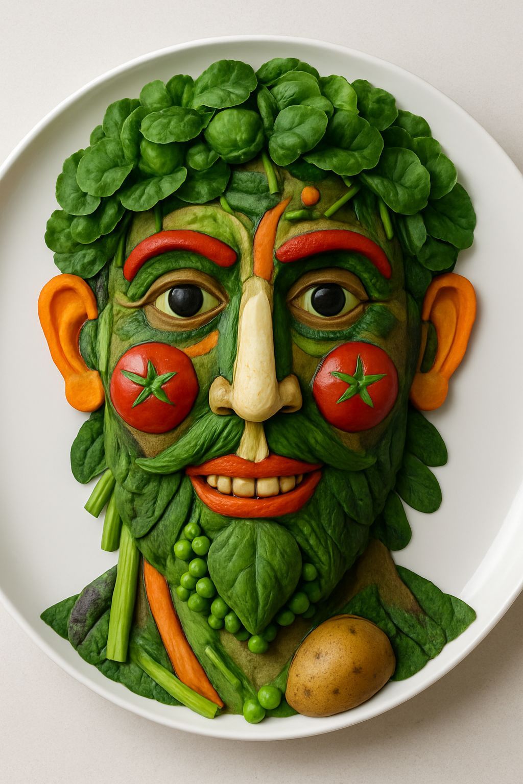 Vegetable Face: A Creative Food Art Portrait