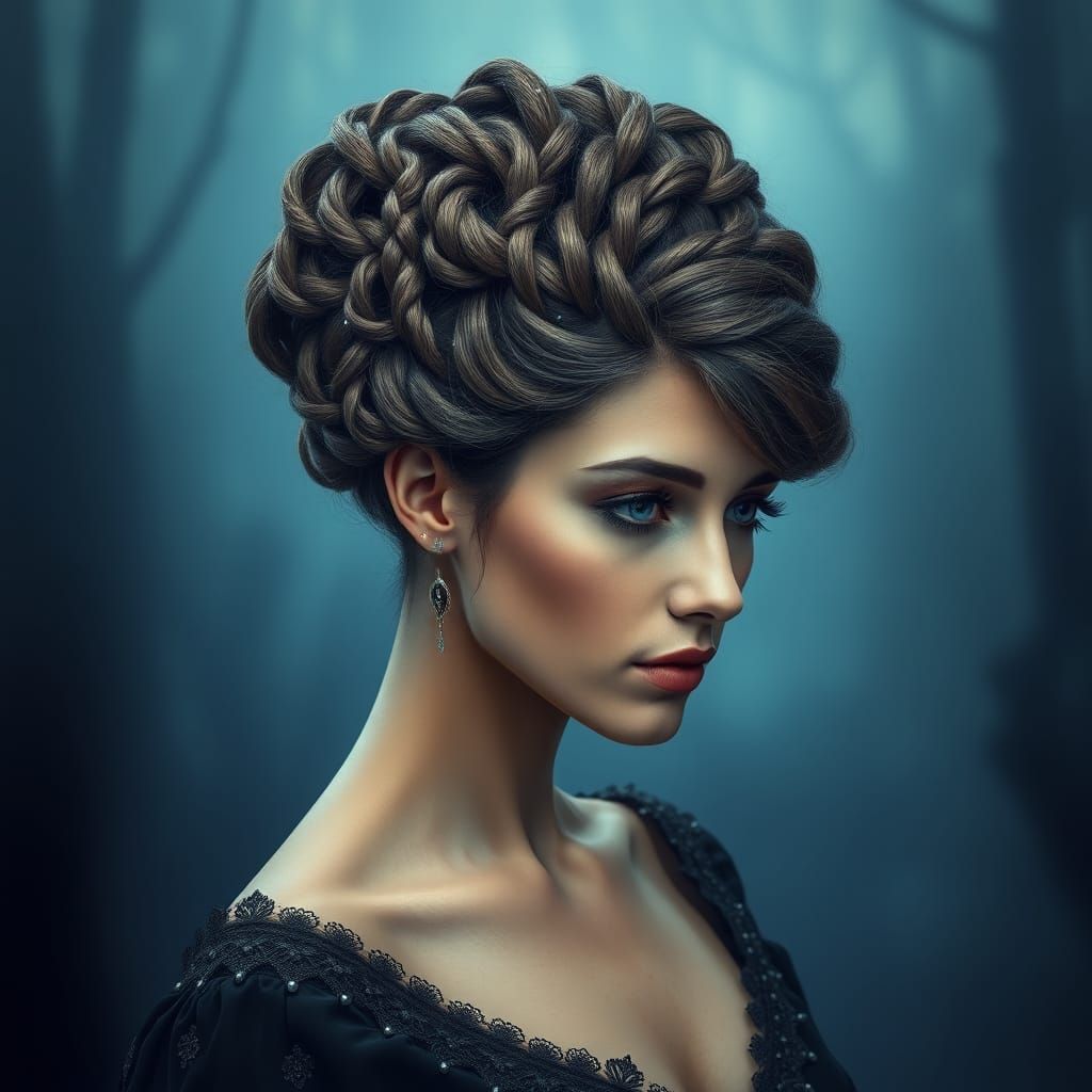 Regal Woman in Enchanted Hairdo
