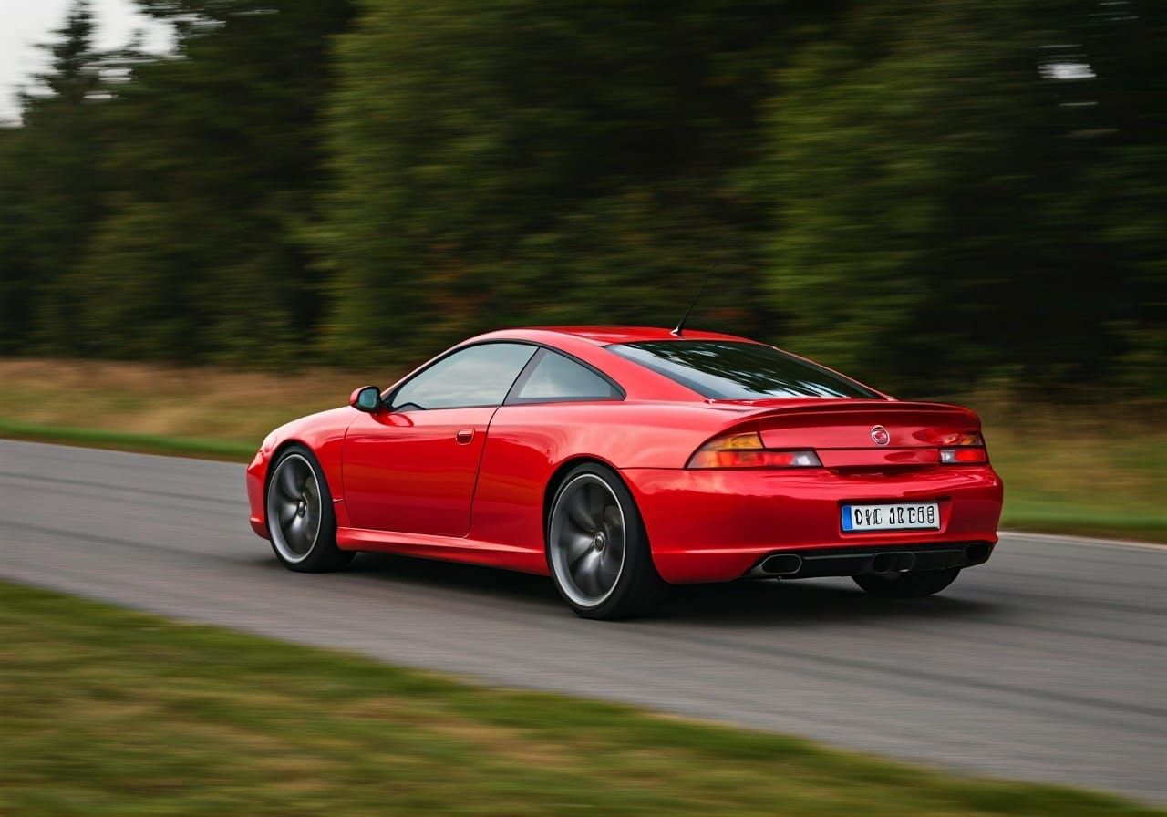 Red Opel Mc Laren Calibra Concept Drifts Through Forest City