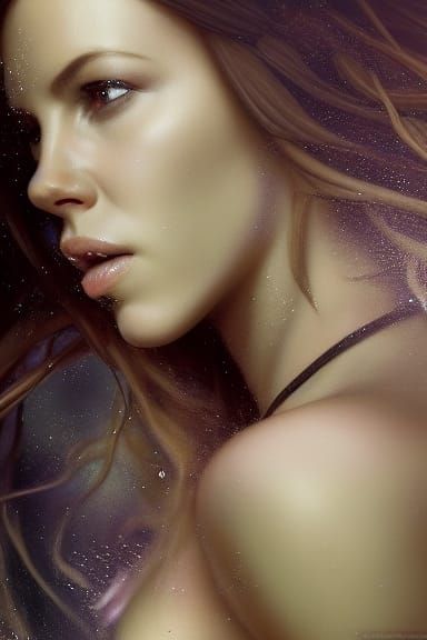 Medieval Witch Portrait in Art Nouveau Style