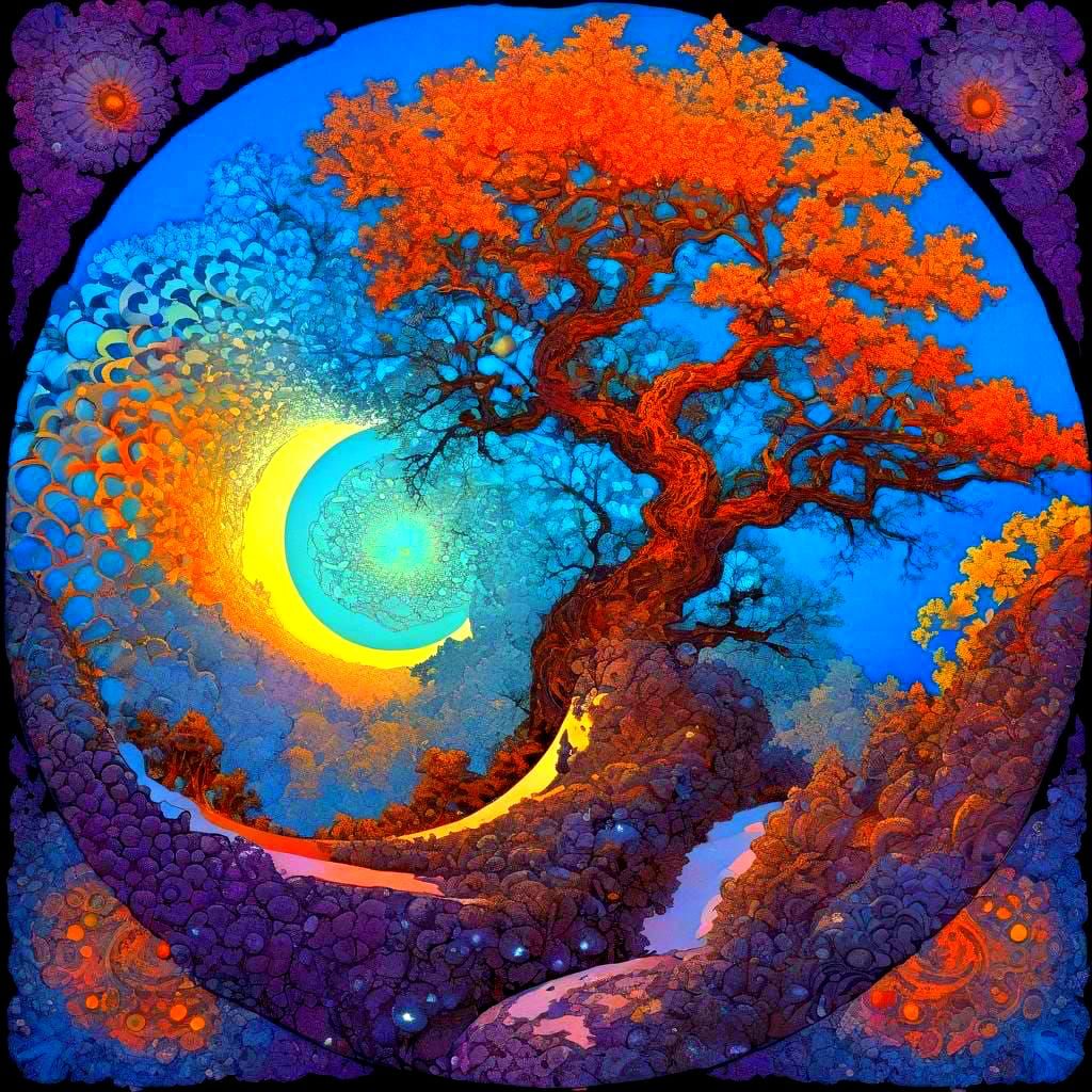 Fractured Zentangle Inspired by Parrish's Dreamscapes