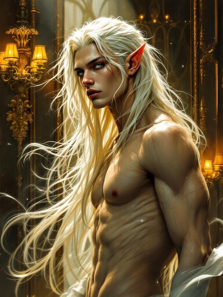 Ethereal Elf Portrait in Golden Hour Light