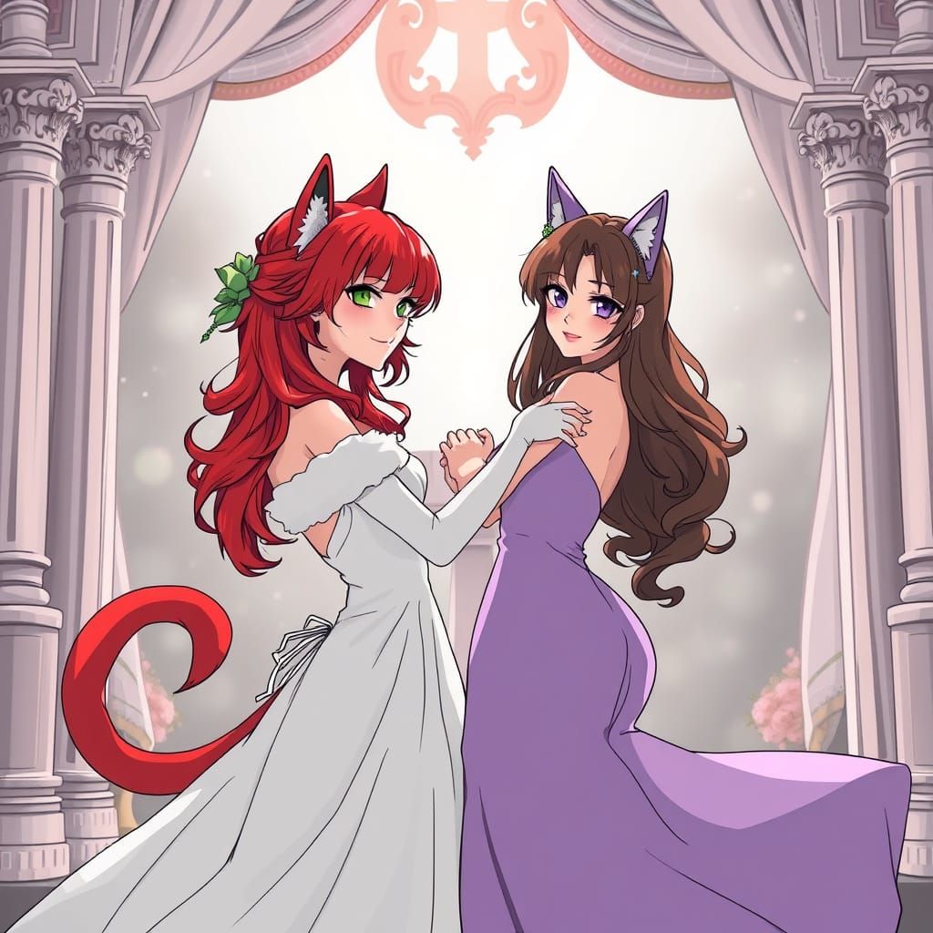 Anime Style Wedding of Two Women