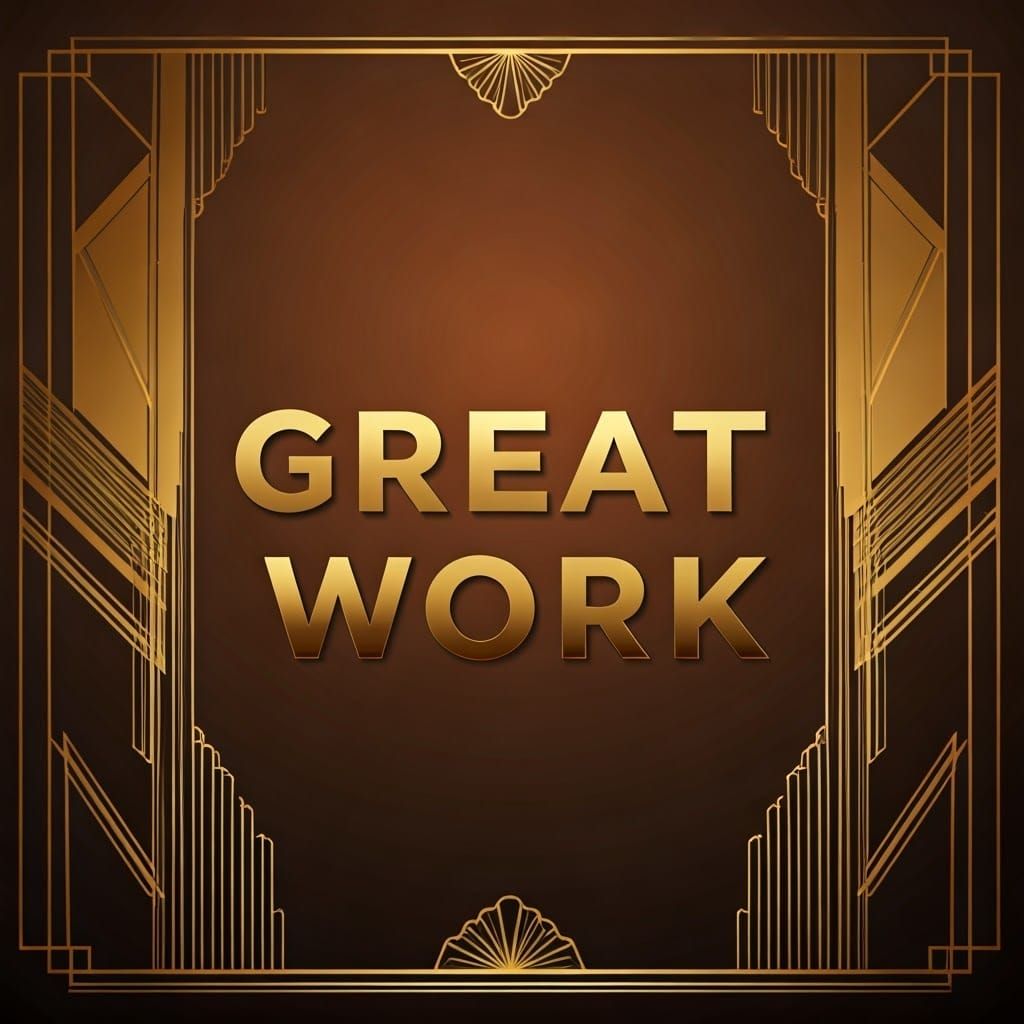 Gold Accented Art Deco Border with Splashes