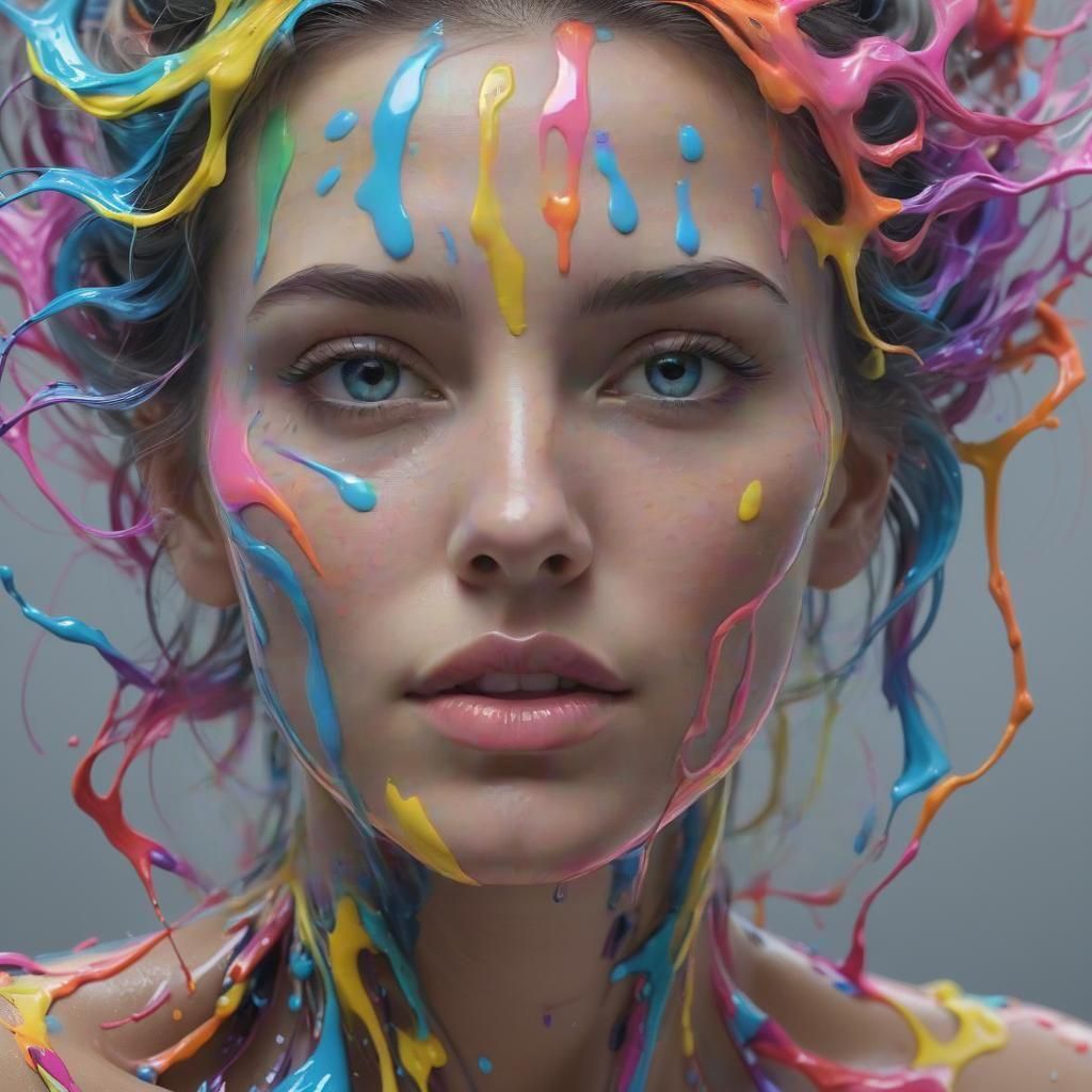 Abstract Neon Woman: Photorealistic 8K Ultra HD