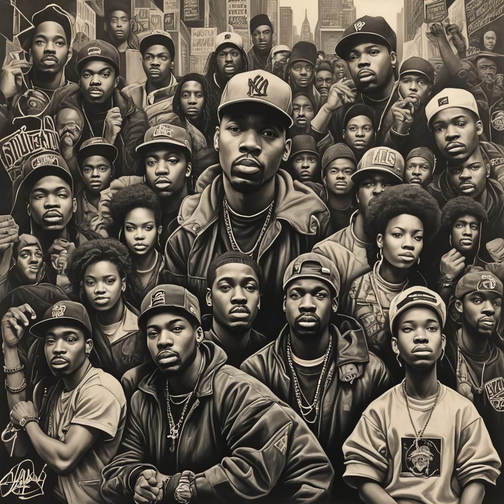 Retro 80s Hip Hop Album Cover Art