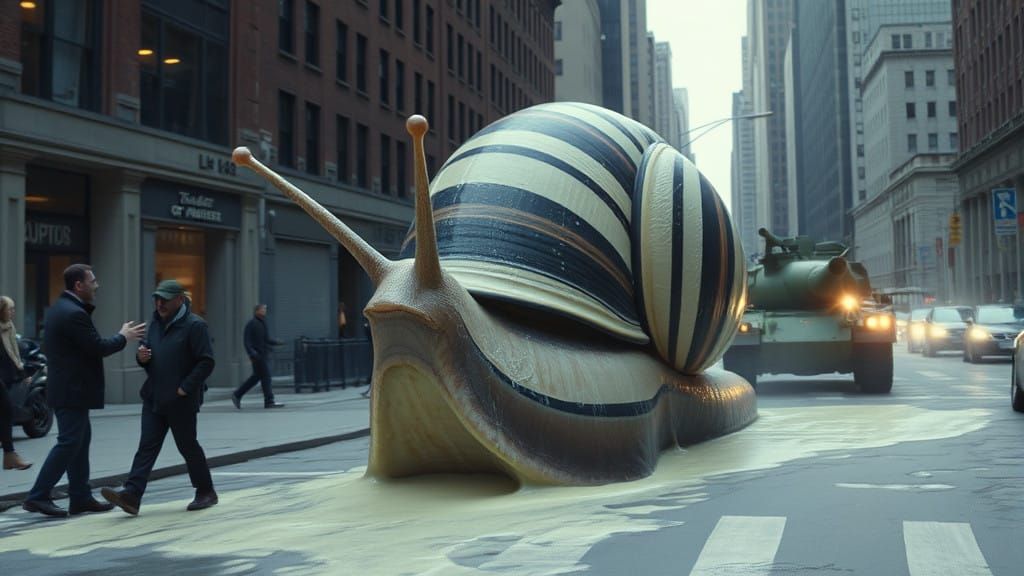 Giant Striped Snail in Manhattan Streets, Chaos Ensues in Ci...