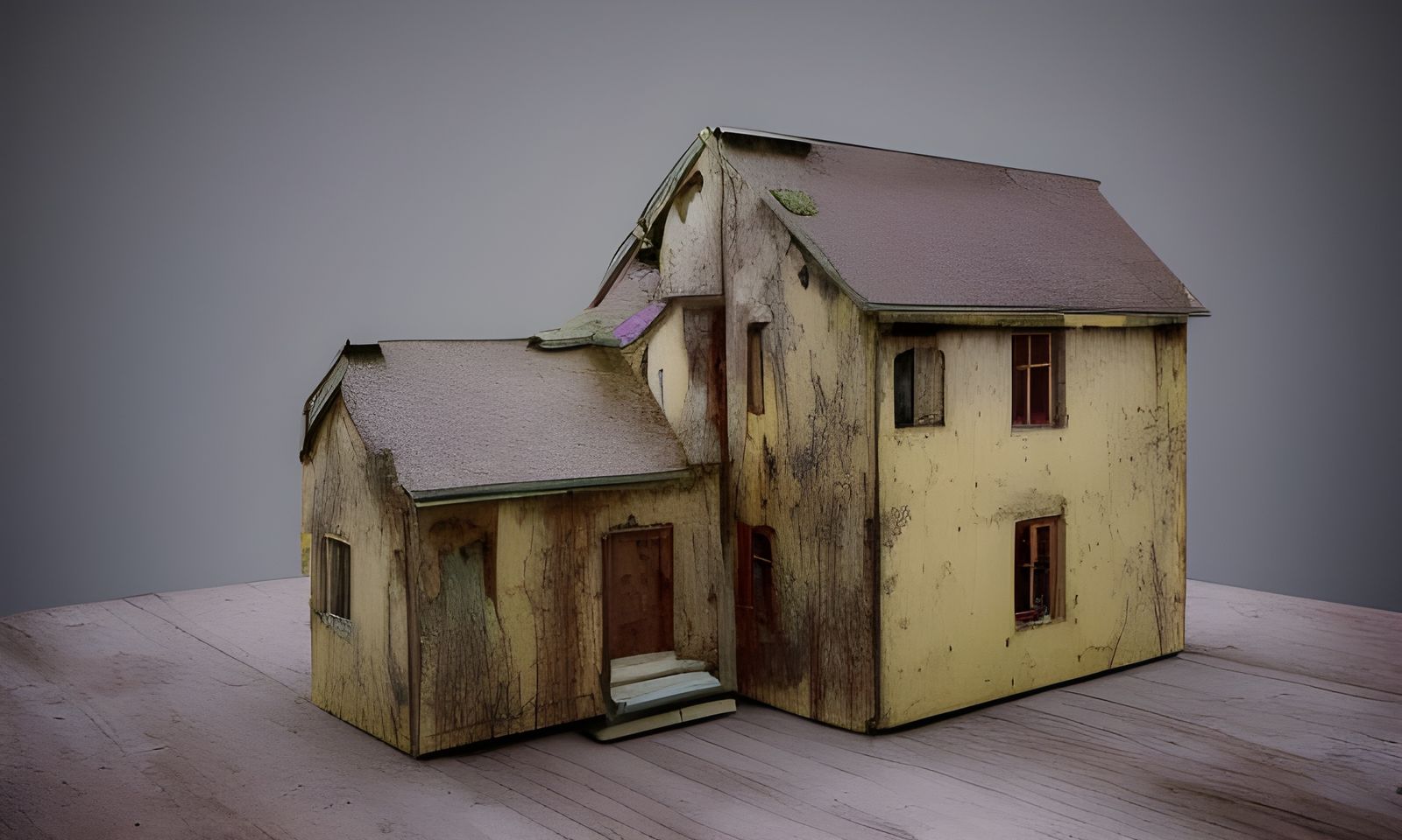 Abandoned Dollhouse in Elaborate Building: Hyperrealistic Ph...
