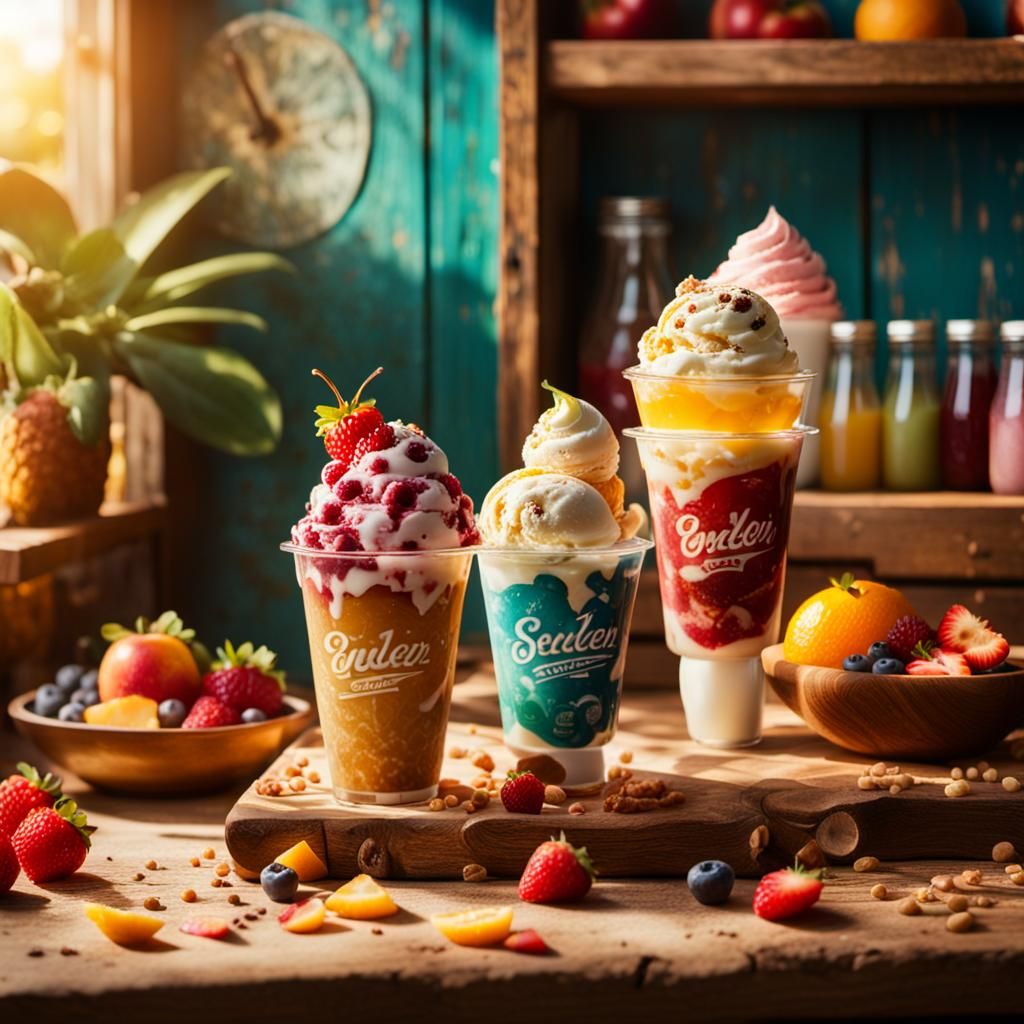 Cinematic Close-Up of Milkshake Ingredients