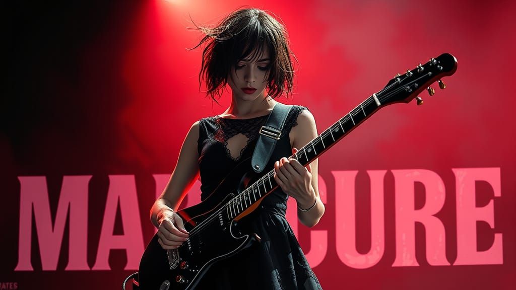 Gothic Guitarist in Spotlight Glory