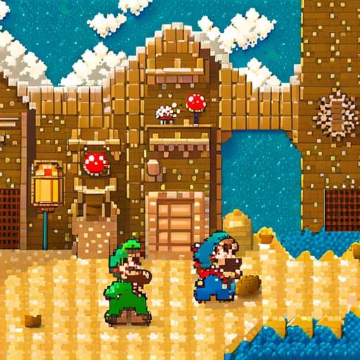 Icy Winter Landscape in Pixel Art Style