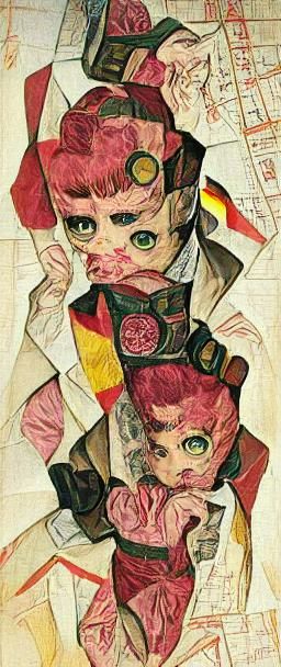 Cyberpunk Magical Girl Transformation as Expressionist Art