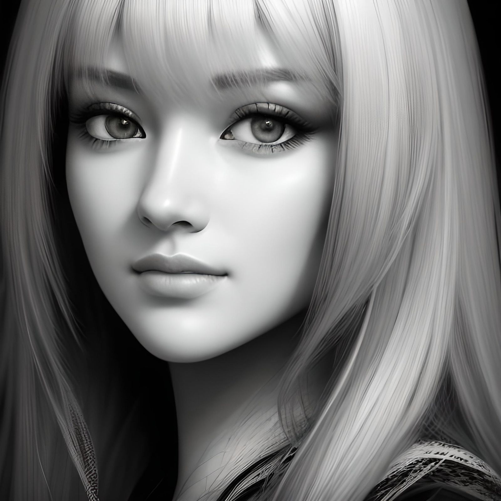 Elegant Single-Line Charcoal Face Drawing