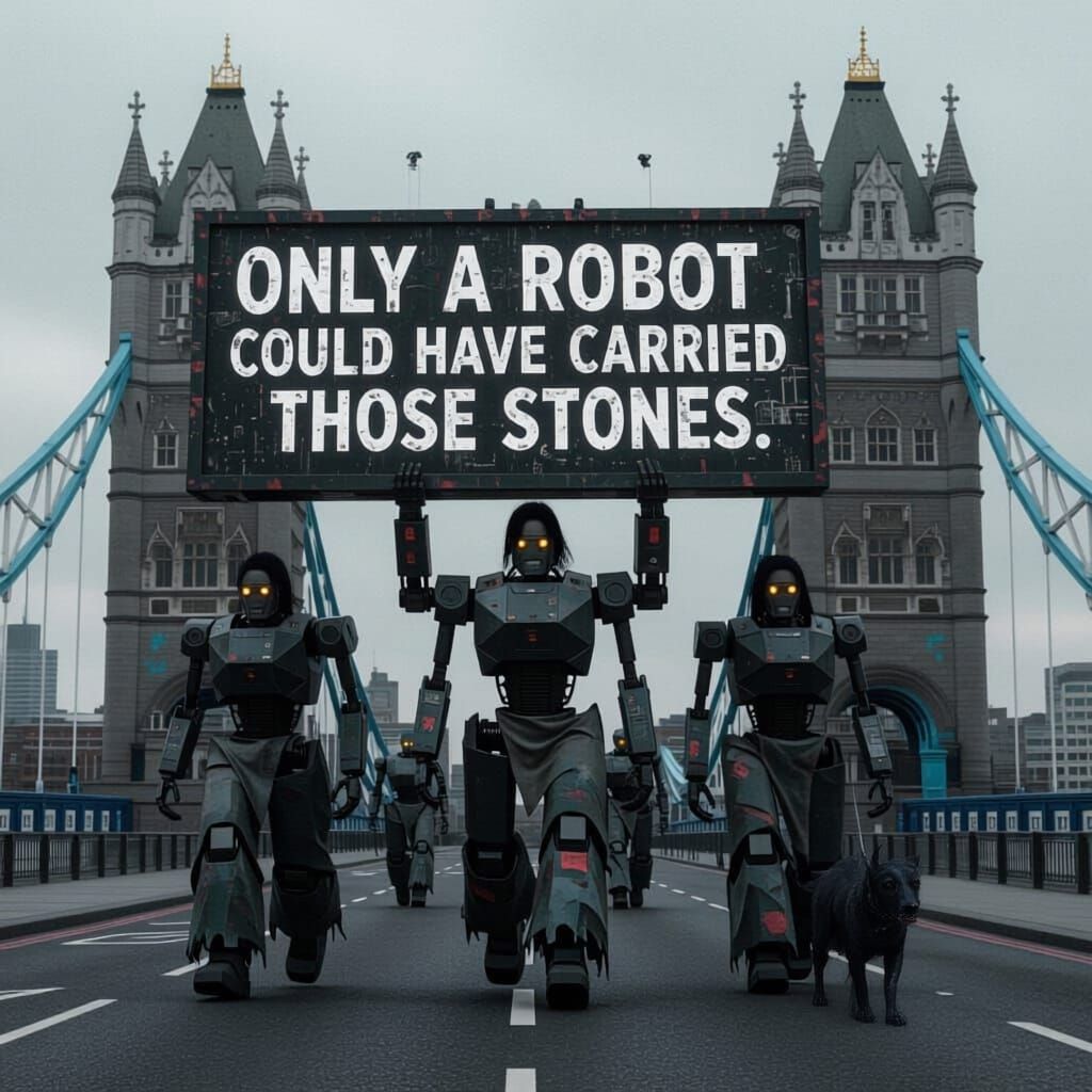 Robots March on Tower Bridge: Dystopian Future