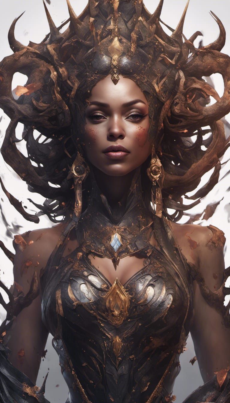 Dark Demon Queen Naamah: Hyperdetailed Portrait