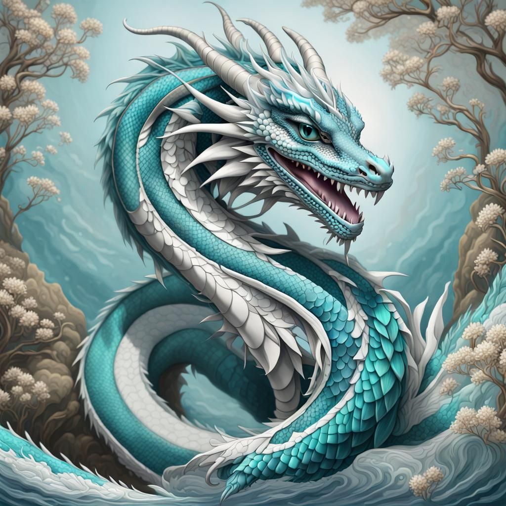 eleTeal White Dragon