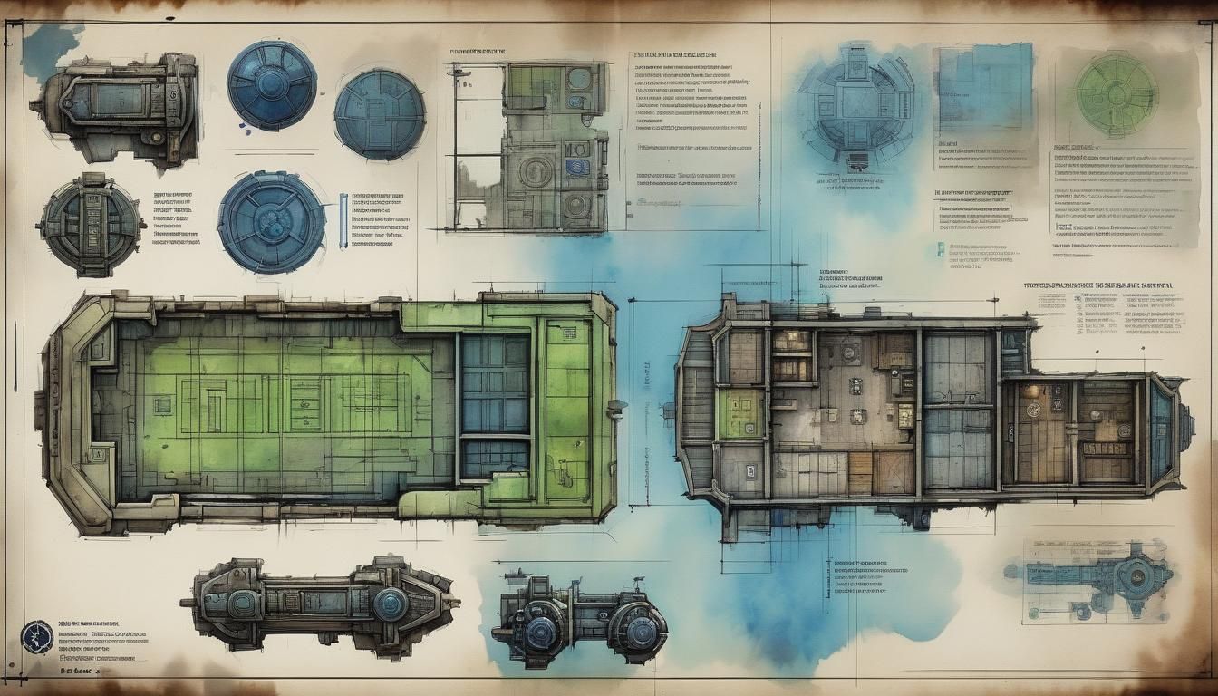 Warhammer 40k Location Blueprints in Watercolour