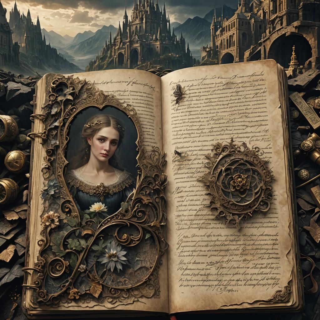 Emotional Journal Page in Digital Painting Style