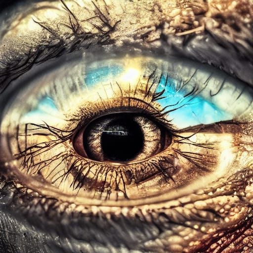 Emotive Close-Up Portrait with Kind Eyes in Golden Hour Ligh...