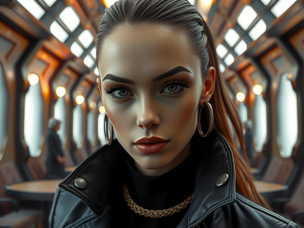 Luxury Fashion Woman in Dystopian Monastic Setting