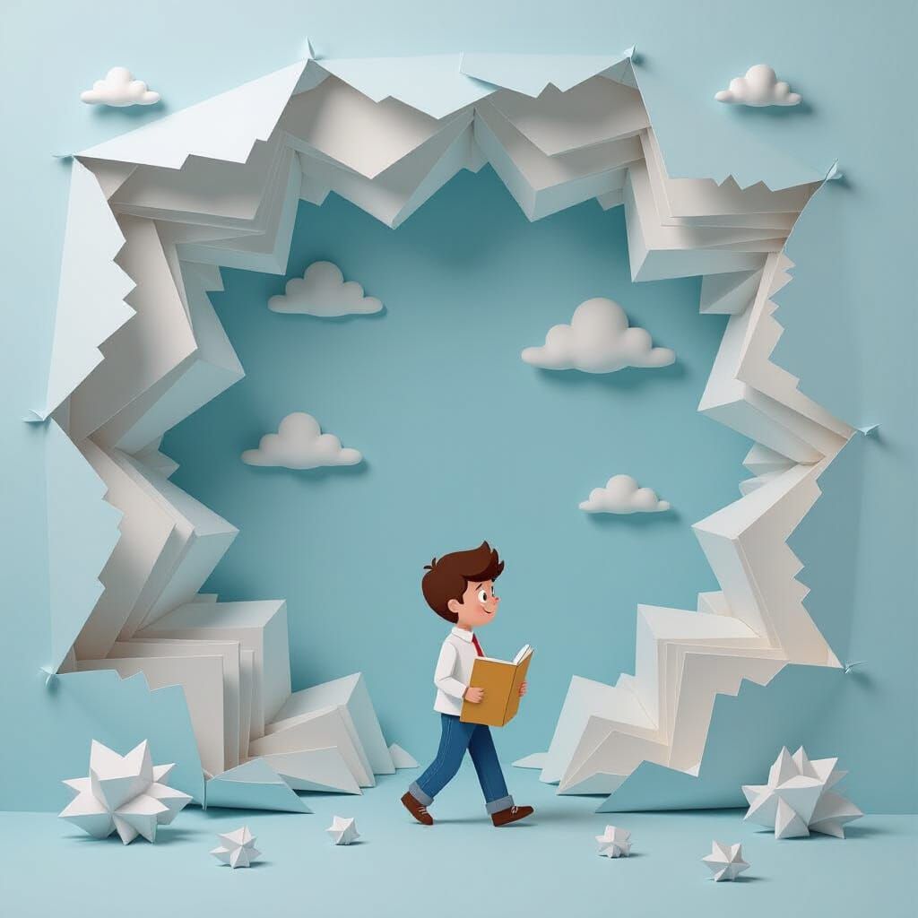 Paperboy in Oversized Paper World