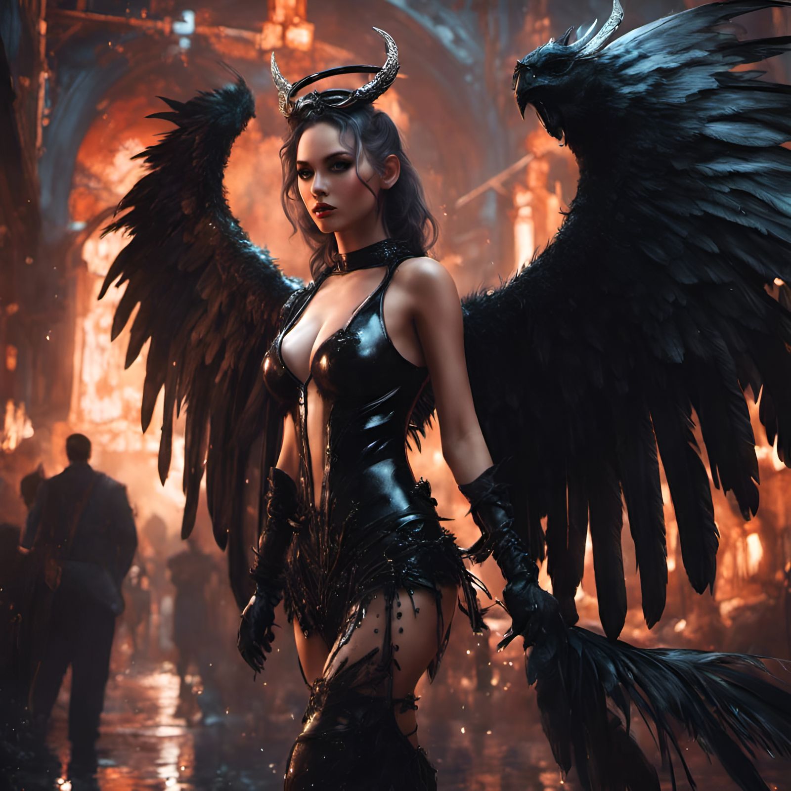 Fallen Angel in Hyperdetailed Digital Art