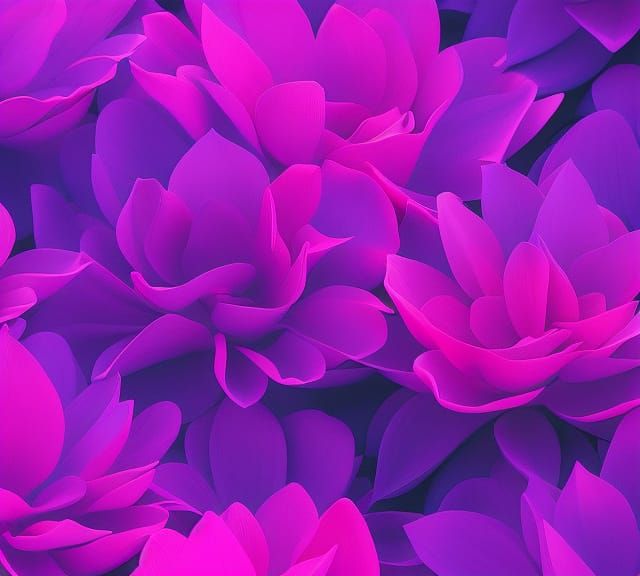 Bioluminescent Flower Garden in Abstract Style