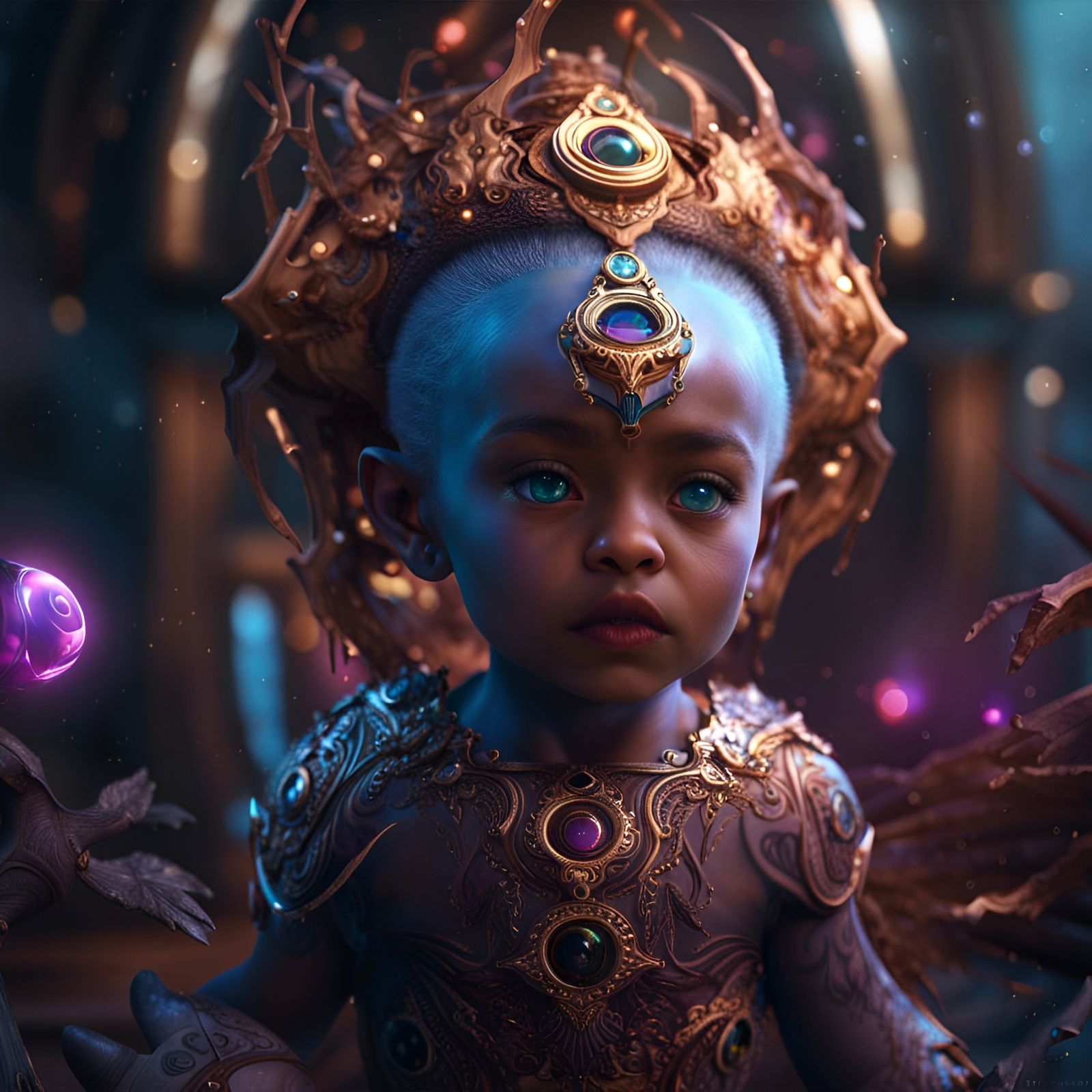 Fantastical Third Eye Baby Girl Art