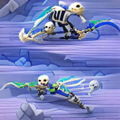 Grinning Skeleton Celebrates in the Darkness