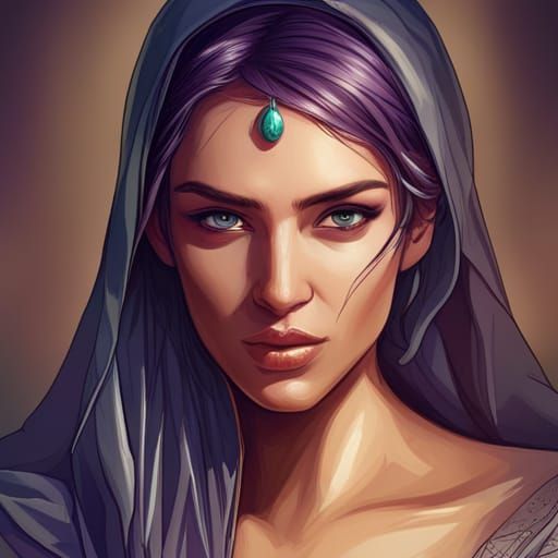 Arabian Princess Portrait in Hyperdetailed Splash Art Style